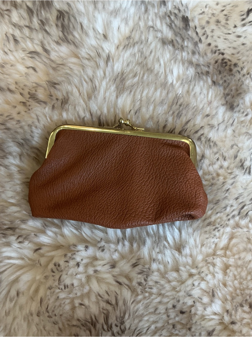 Leather Clutch Wallet in Brown with Paisley Flap - Picture 5 of 7